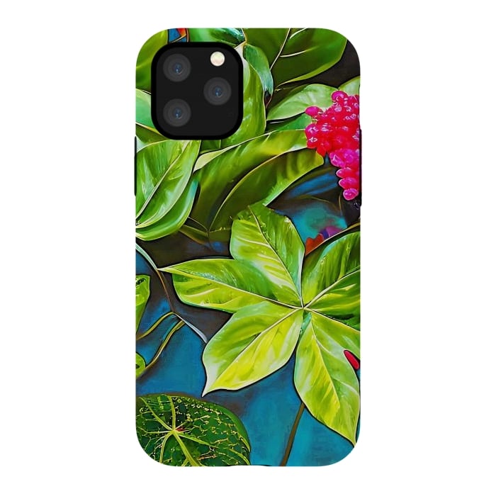 iPhone 11 Pro StrongFit Bloom Like Never Before, Botanical Nature Jungle Plants, Bohemian Floral Blossom Forest Painting by Uma Prabhakar Gokhale