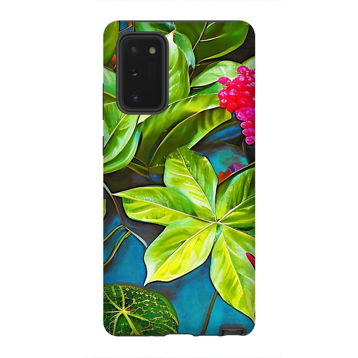 Galaxy Note 20 StrongFit Bloom Like Never Before, Botanical Nature Jungle Plants, Bohemian Floral Blossom Forest Painting by Uma Prabhakar Gokhale