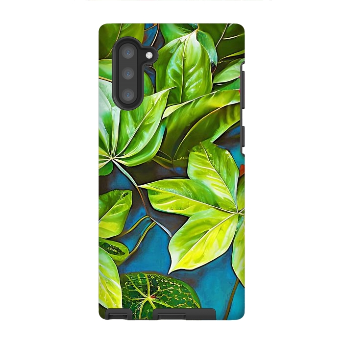Galaxy Note 10 StrongFit Bloom Like Never Before, Botanical Nature Jungle Plants, Bohemian Floral Blossom Forest Painting by Uma Prabhakar Gokhale