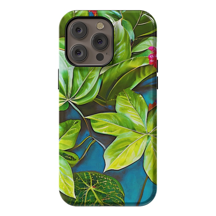 iPhone 14 Pro max StrongFit Bloom Like Never Before, Botanical Nature Jungle Plants, Bohemian Floral Blossom Forest Painting by Uma Prabhakar Gokhale