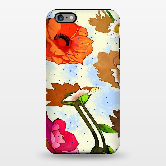 iPhone 6/6s plus StrongFit Floral Soul, Botanical Vintage Nature Plants, Polka Dots Flowers Blossom, Mid-century Modern Bohemian Painting by Uma Prabhakar Gokhale