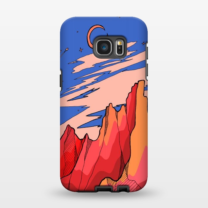 Galaxy S7 EDGE StrongFit Blossom red mountain  by Steve Wade (Swade)