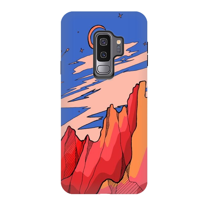 Galaxy S9 plus StrongFit Blossom red mountain  by Steve Wade (Swade)