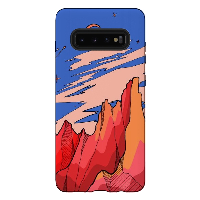 Galaxy S10 plus StrongFit Blossom red mountain  by Steve Wade (Swade)