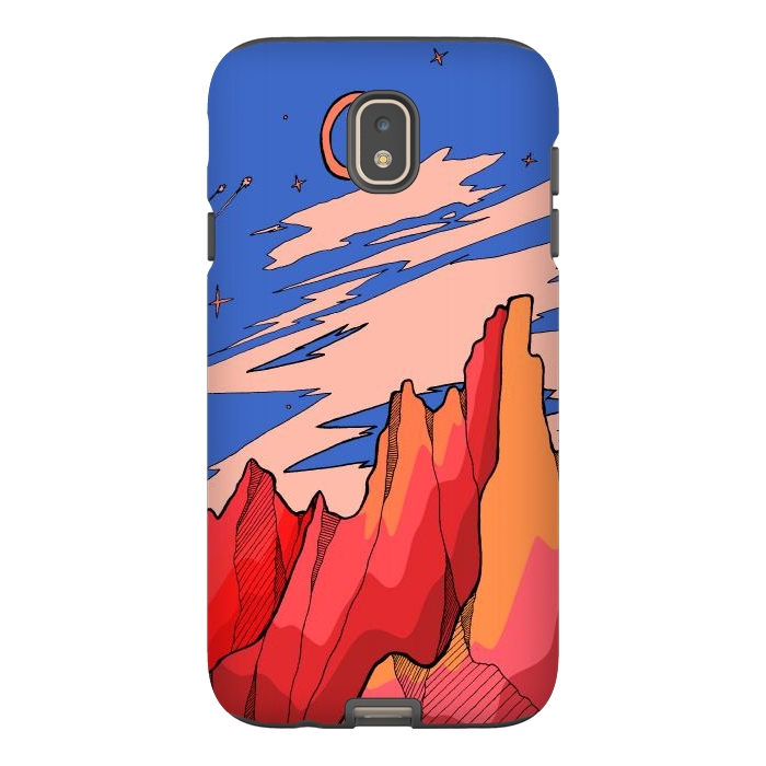 Galaxy J7 StrongFit Blossom red mountain  by Steve Wade (Swade)