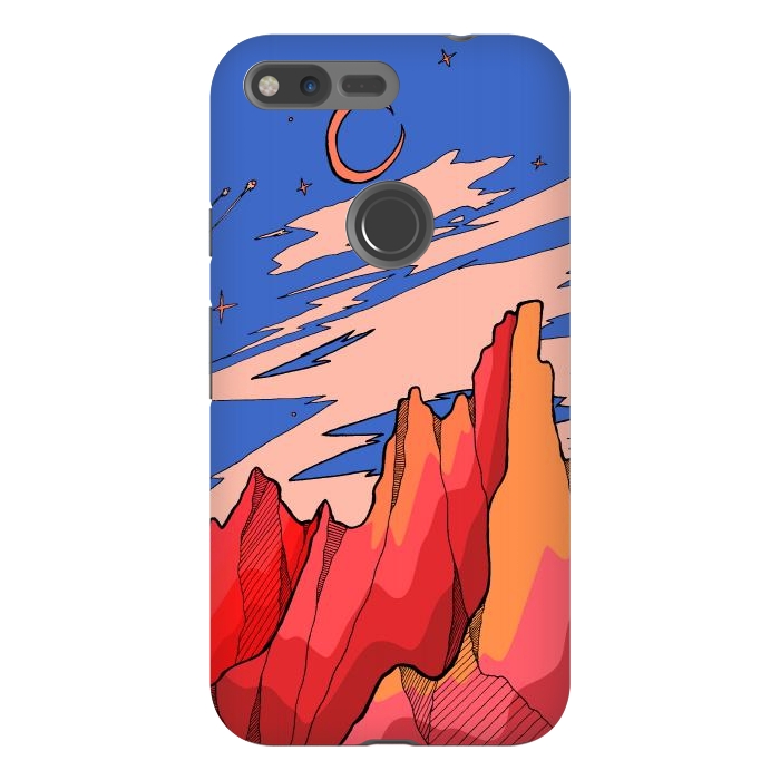 Pixel XL StrongFit Blossom red mountain  by Steve Wade (Swade)