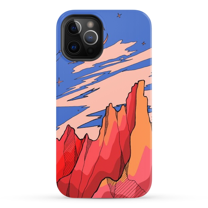iPhone 12 Pro StrongFit Blossom red mountain  by Steve Wade (Swade)
