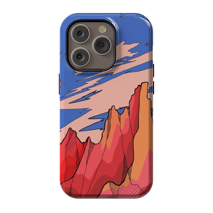 iPhone 14 Pro StrongFit Blossom red mountain  by Steve Wade (Swade)