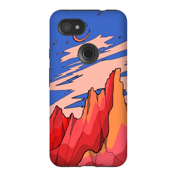 Pixel 3AXL StrongFit Blossom red mountain  by Steve Wade (Swade)