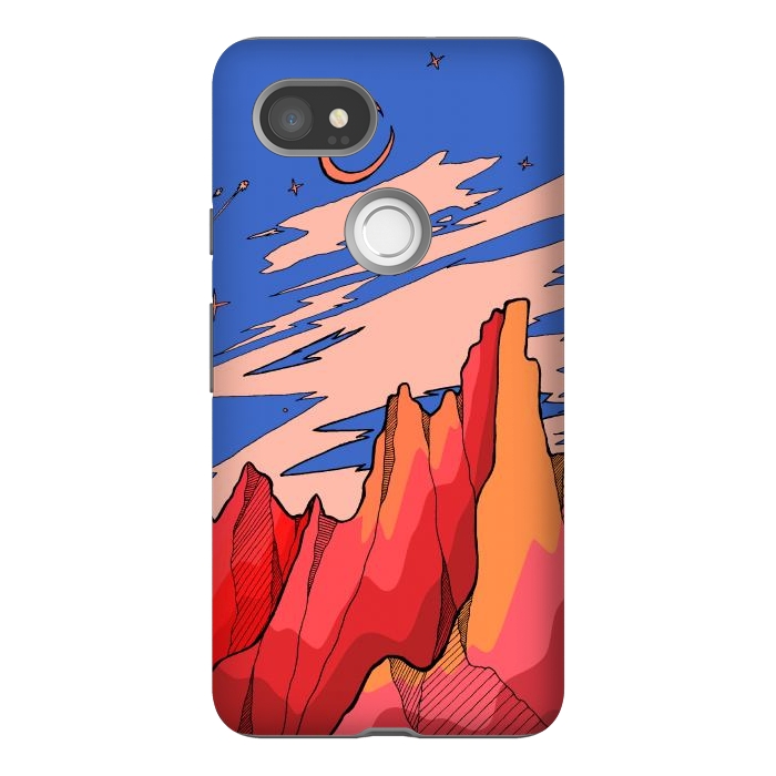 Pixel 2XL StrongFit Blossom red mountain  by Steve Wade (Swade)