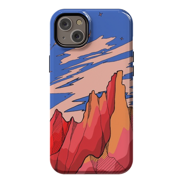 iPhone 14 Plus StrongFit Blossom red mountain  by Steve Wade (Swade)