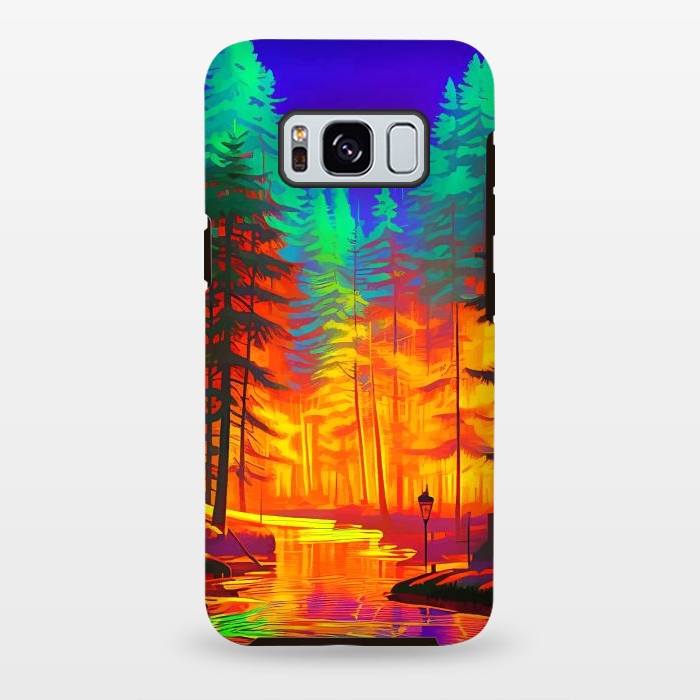 Galaxy S8 plus StrongFit The Neon Mirage, Forest Trees Nature, Eclectic Electric Pop Art, Colorful Bright Contemporary Modern by Uma Prabhakar Gokhale