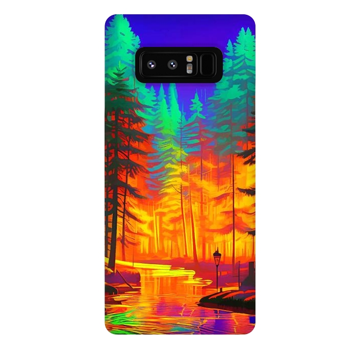 Galaxy Note 8 StrongFit The Neon Mirage, Forest Trees Nature, Eclectic Electric Pop Art, Colorful Bright Contemporary Modern by Uma Prabhakar Gokhale