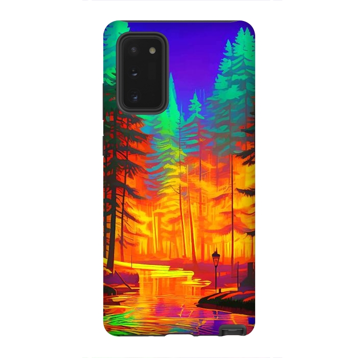 Galaxy Note 20 StrongFit The Neon Mirage, Forest Trees Nature, Eclectic Electric Pop Art, Colorful Bright Contemporary Modern by Uma Prabhakar Gokhale