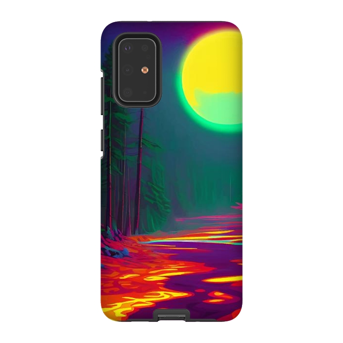 Galaxy S20 Plus StrongFit Neon Moon, Color Pop Art Glow Forest, Nature LandscapeAdventure, Travel Mystery Eclectic, Contemporary Digital Painting by Uma Prabhakar Gokhale