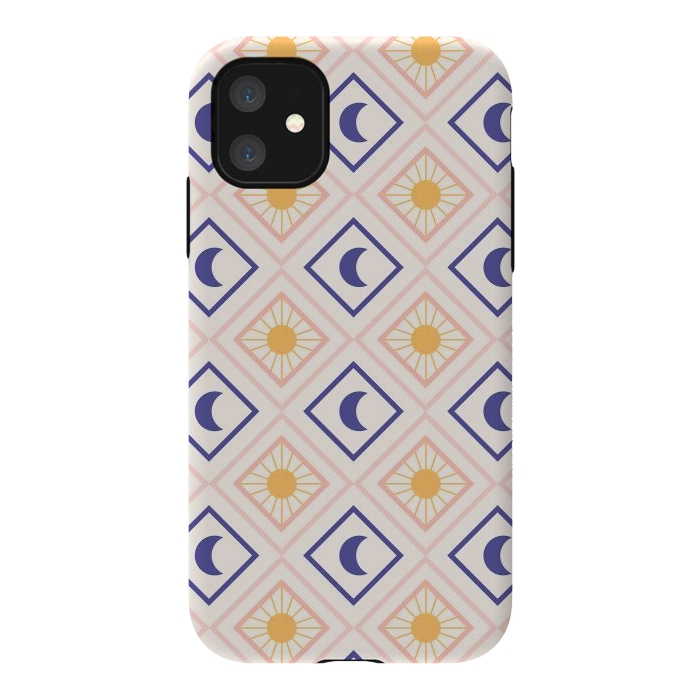 iPhone 11 StrongFit Sun & Moon Tiles by ArtPrInk