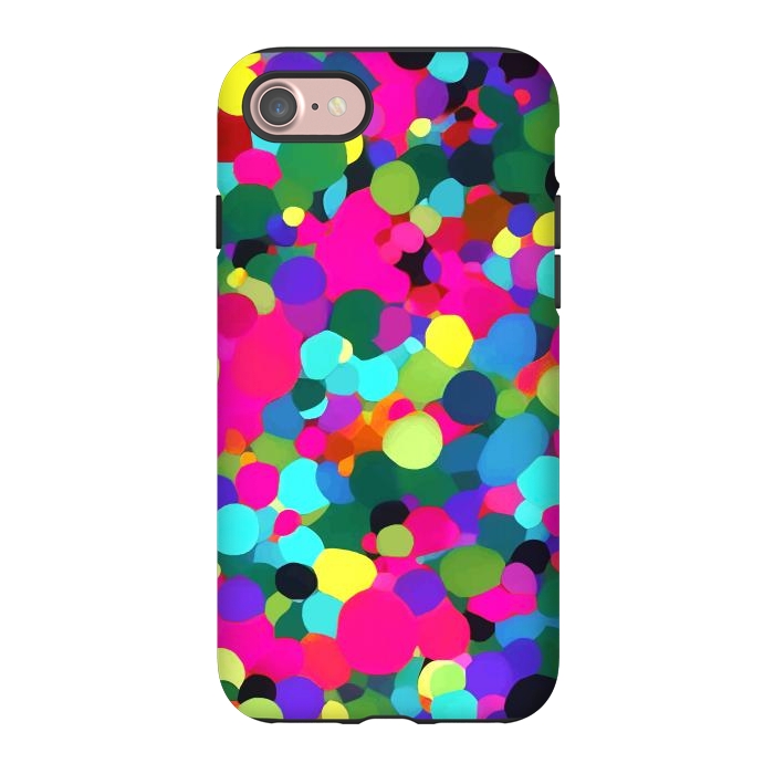 iPhone 7 StrongFit A Mess of Colors, Eclectic Colorful Water Balloons, Fun Party Confetti Polka Dots Painting by Uma Prabhakar Gokhale