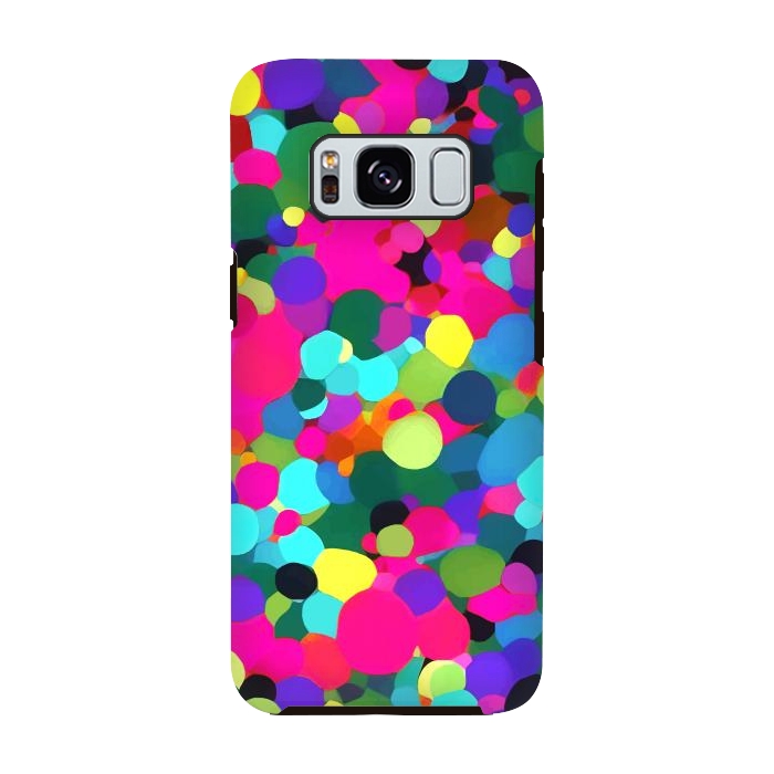 Galaxy S8 StrongFit A Mess of Colors, Eclectic Colorful Water Balloons, Fun Party Confetti Polka Dots Painting by Uma Prabhakar Gokhale