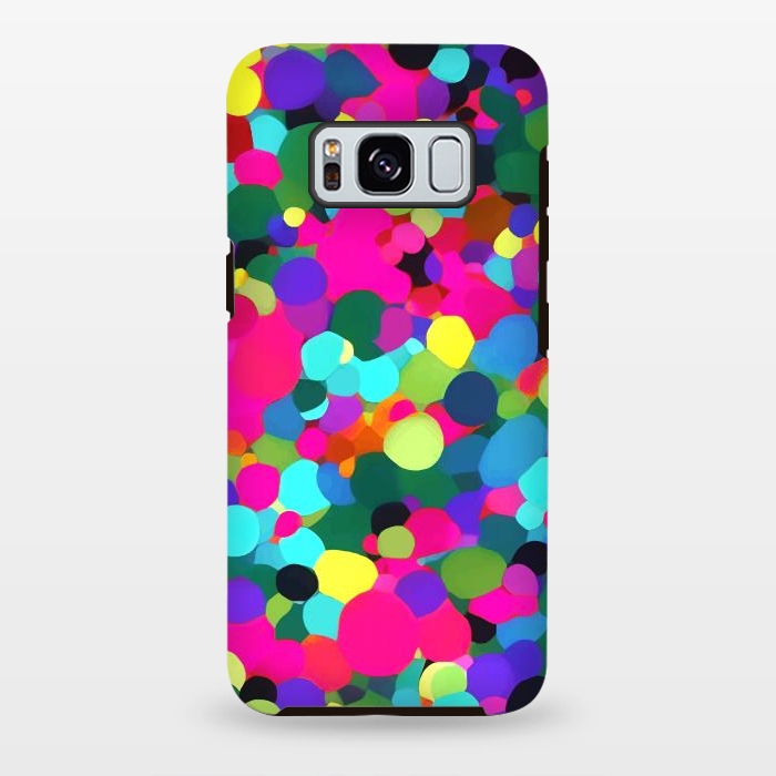 Galaxy S8 plus StrongFit A Mess of Colors, Eclectic Colorful Water Balloons, Fun Party Confetti Polka Dots Painting by Uma Prabhakar Gokhale
