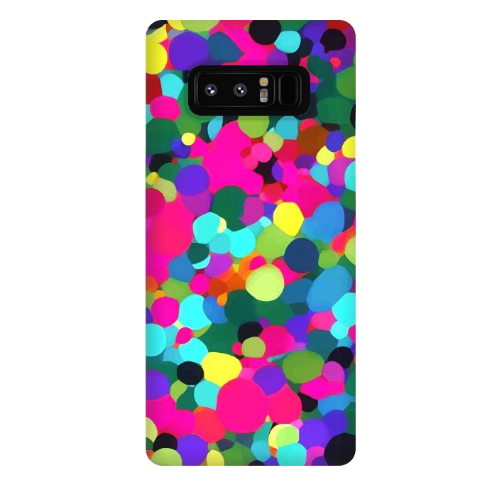 Galaxy Note 8 StrongFit A Mess of Colors, Eclectic Colorful Water Balloons, Fun Party Confetti Polka Dots Painting by Uma Prabhakar Gokhale
