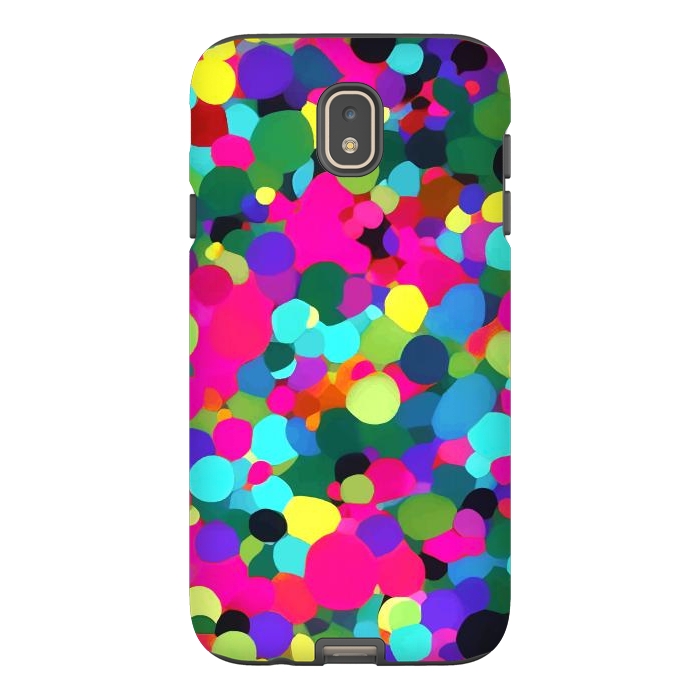 Galaxy J7 StrongFit A Mess of Colors, Eclectic Colorful Water Balloons, Fun Party Confetti Polka Dots Painting by Uma Prabhakar Gokhale
