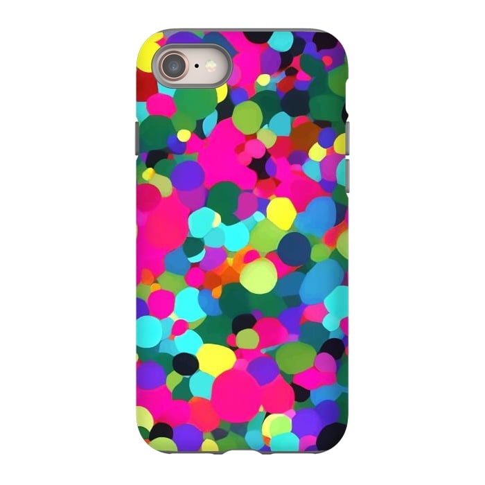 iPhone SE StrongFit A Mess of Colors, Eclectic Colorful Water Balloons, Fun Party Confetti Polka Dots Painting by Uma Prabhakar Gokhale