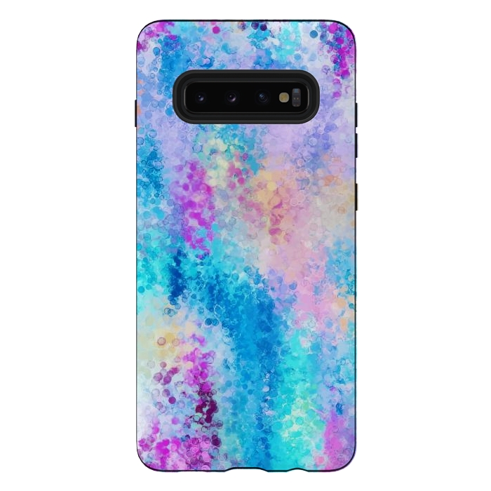 Galaxy S10 plus StrongFit Mixed Emotions, Abstract Blue Colorful Painting, Eclectic Modern Bohemian Shapes Ocean by Uma Prabhakar Gokhale