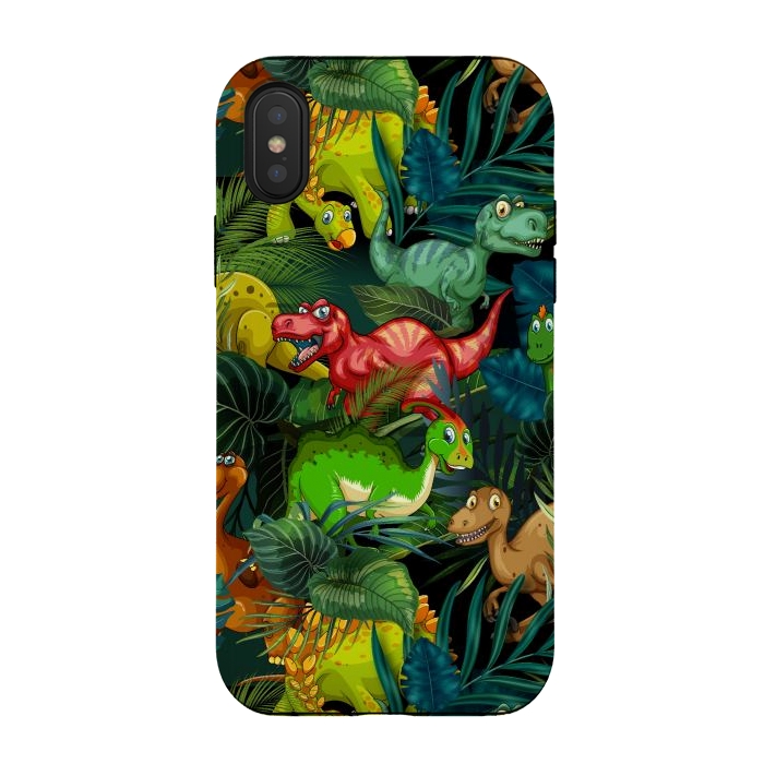 iPhone Xs / X StrongFit Dinosaur Park by Bledi