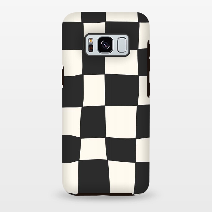 Galaxy S8 plus StrongFit Liquid Grid Black White by ArtPrInk