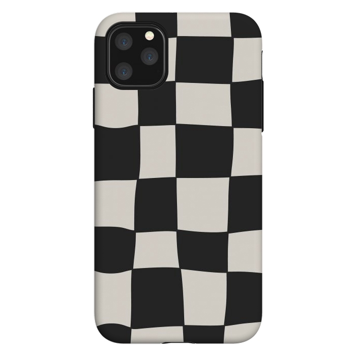 iPhone 11 Pro Max StrongFit Liquid Grid Black White by ArtPrInk