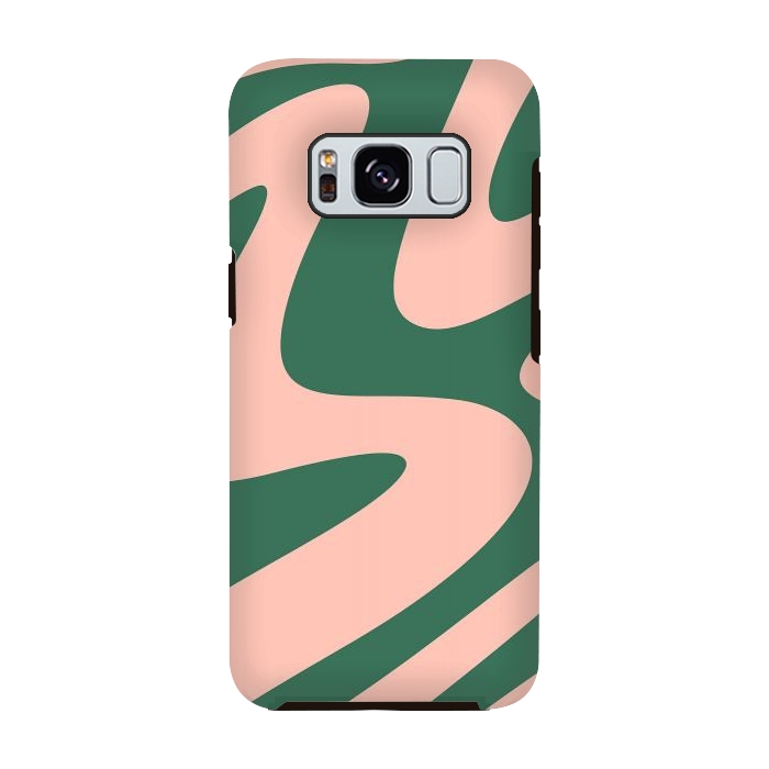 Galaxy S8 StrongFit Liquid Retro Groovy Green Blush by ArtPrInk