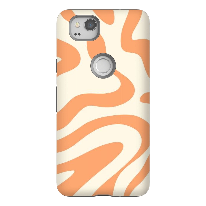 Pixel 2 StrongFit Liquid Retro Groovy Orange by ArtPrInk