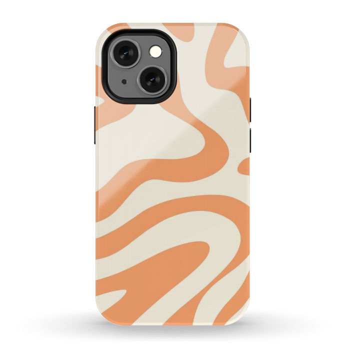 iPhone 12 mini StrongFit Liquid Retro Groovy Orange by ArtPrInk