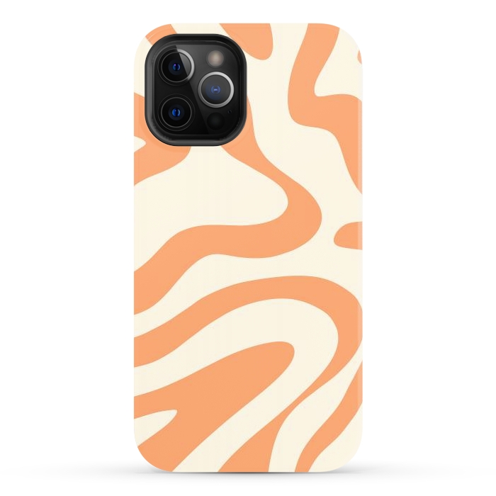 iPhone 12 Pro Max StrongFit Liquid Retro Groovy Orange by ArtPrInk