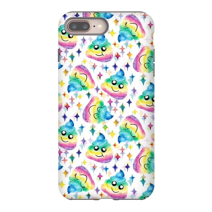 iPhone 8 plus StrongFit Rainbow Poop by gingerlique