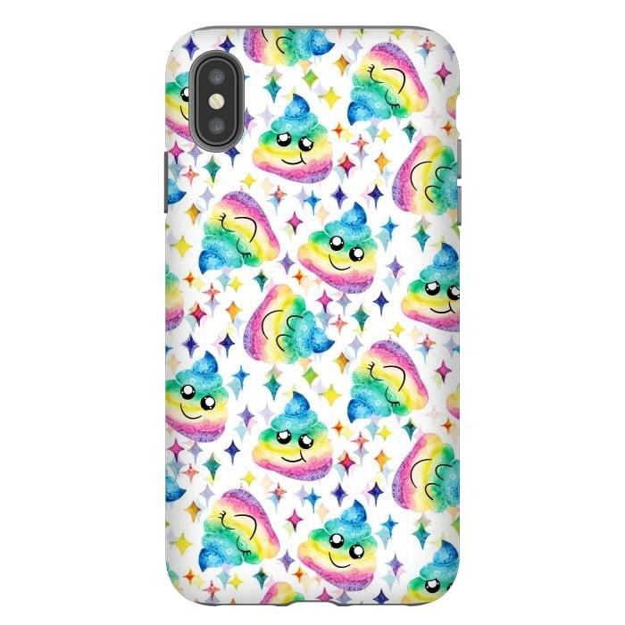iPhone Xs Max StrongFit Rainbow Poop by gingerlique