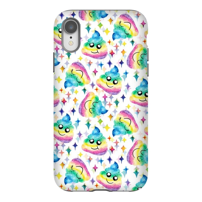 iPhone Xr StrongFit Rainbow Poop by gingerlique