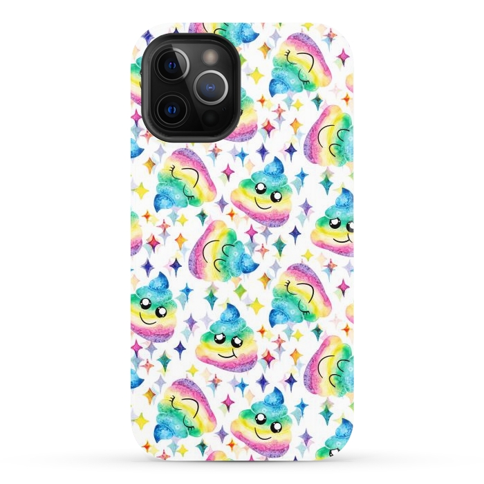 iPhone 12 Pro StrongFit Rainbow Poop by gingerlique
