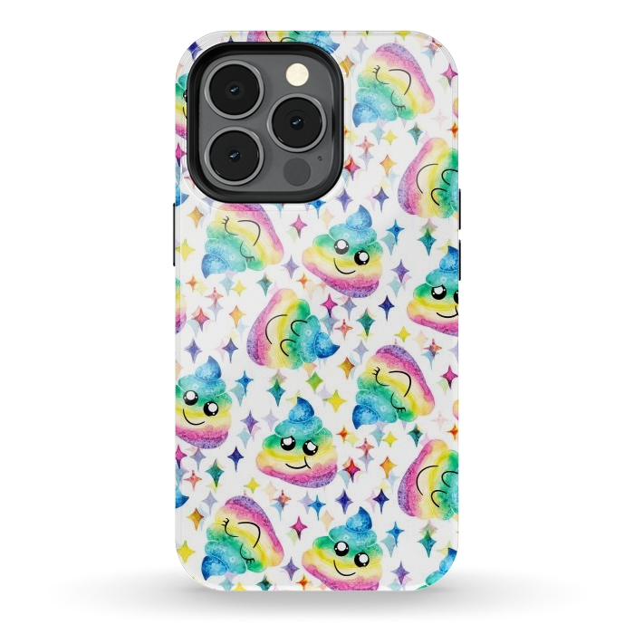 iPhone 13 pro StrongFit Rainbow Poop by gingerlique