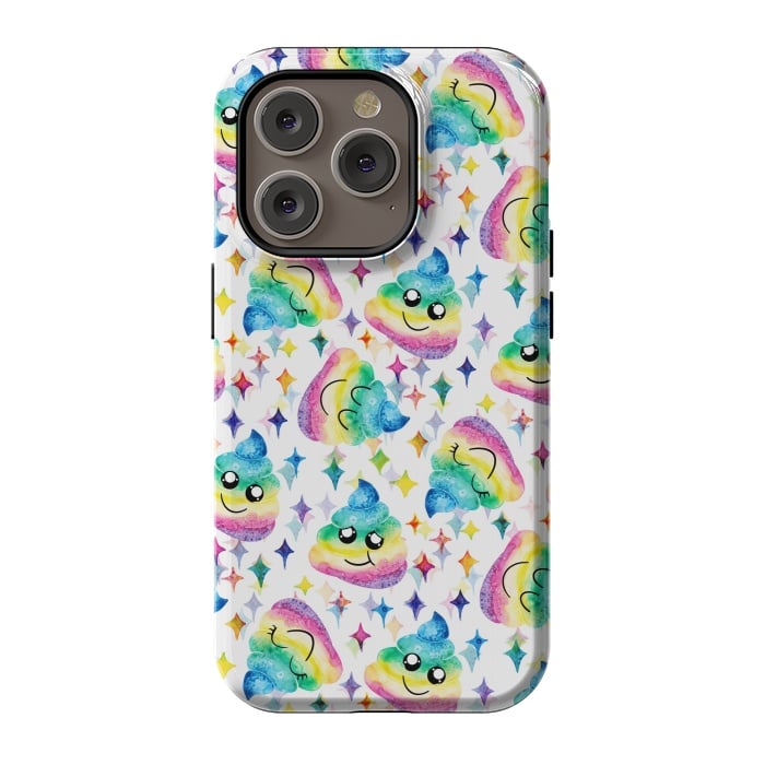 iPhone 14 Pro StrongFit Rainbow Poop by gingerlique