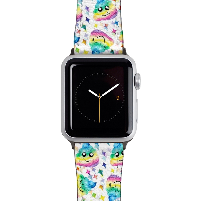 Watch 38mm / 40mm Strap PU leather Rainbow Poop by gingerlique