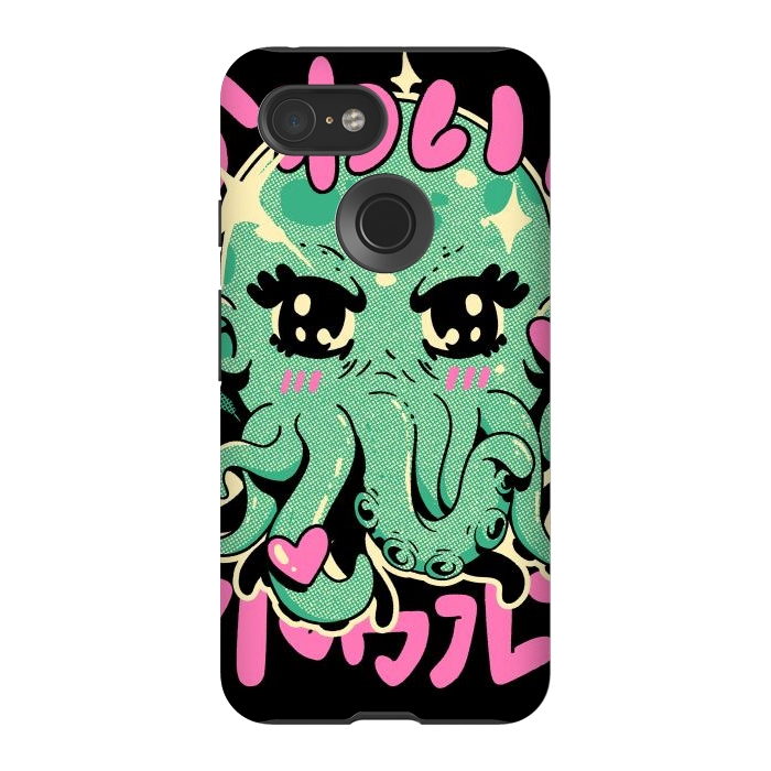 Pixel 3 StrongFit Cutethulhu Loves by Ilustrata