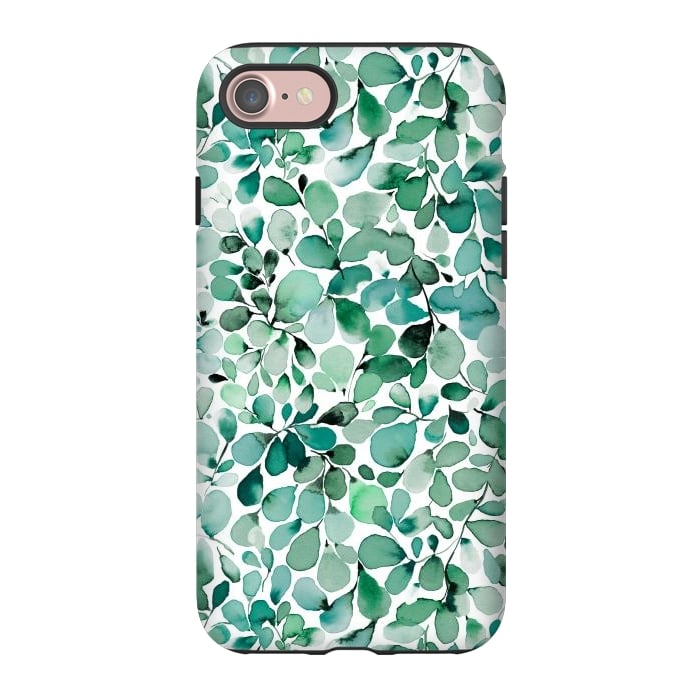 iPhone 7 StrongFit Leaffy Botanical Green Eucalyptus by Ninola Design
