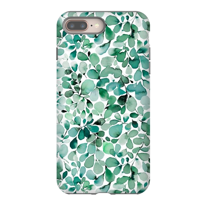 iPhone 7 plus StrongFit Leaffy Botanical Green Eucalyptus by Ninola Design