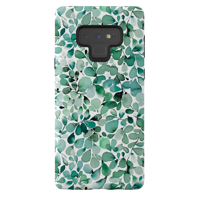 Galaxy Note 9 StrongFit Leaffy Botanical Green Eucalyptus by Ninola Design