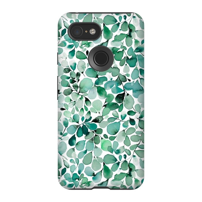 Pixel 3 StrongFit Leaffy Botanical Green Eucalyptus by Ninola Design