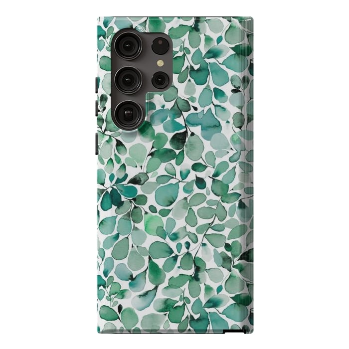 Galaxy S23 Ultra StrongFit Leaffy Botanical Green Eucalyptus by Ninola Design