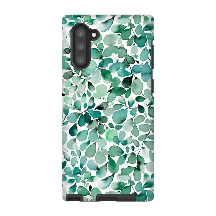 Galaxy Note 10 StrongFit Leaffy Botanical Green Eucalyptus by Ninola Design