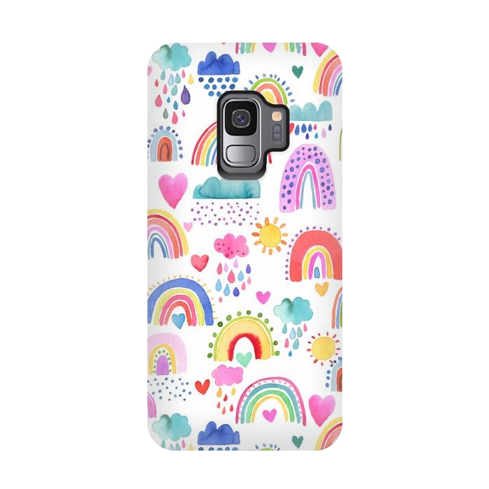 Galaxy S9 StrongFit Lovely Colorful Rainbows by Ninola Design