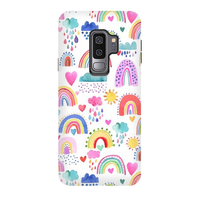 Galaxy S9 plus StrongFit Lovely Colorful Rainbows by Ninola Design